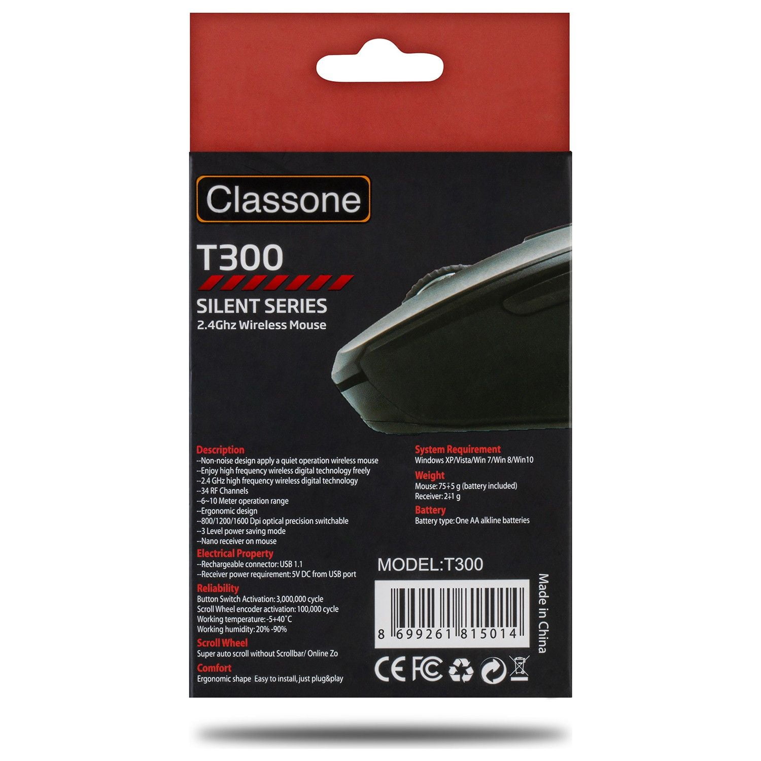 classone t300 2 4 ghz wireless kablosuz mouse 23464