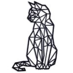 geometrik kedi siyah lazer kesim duvar dekorasyon urunu 112965