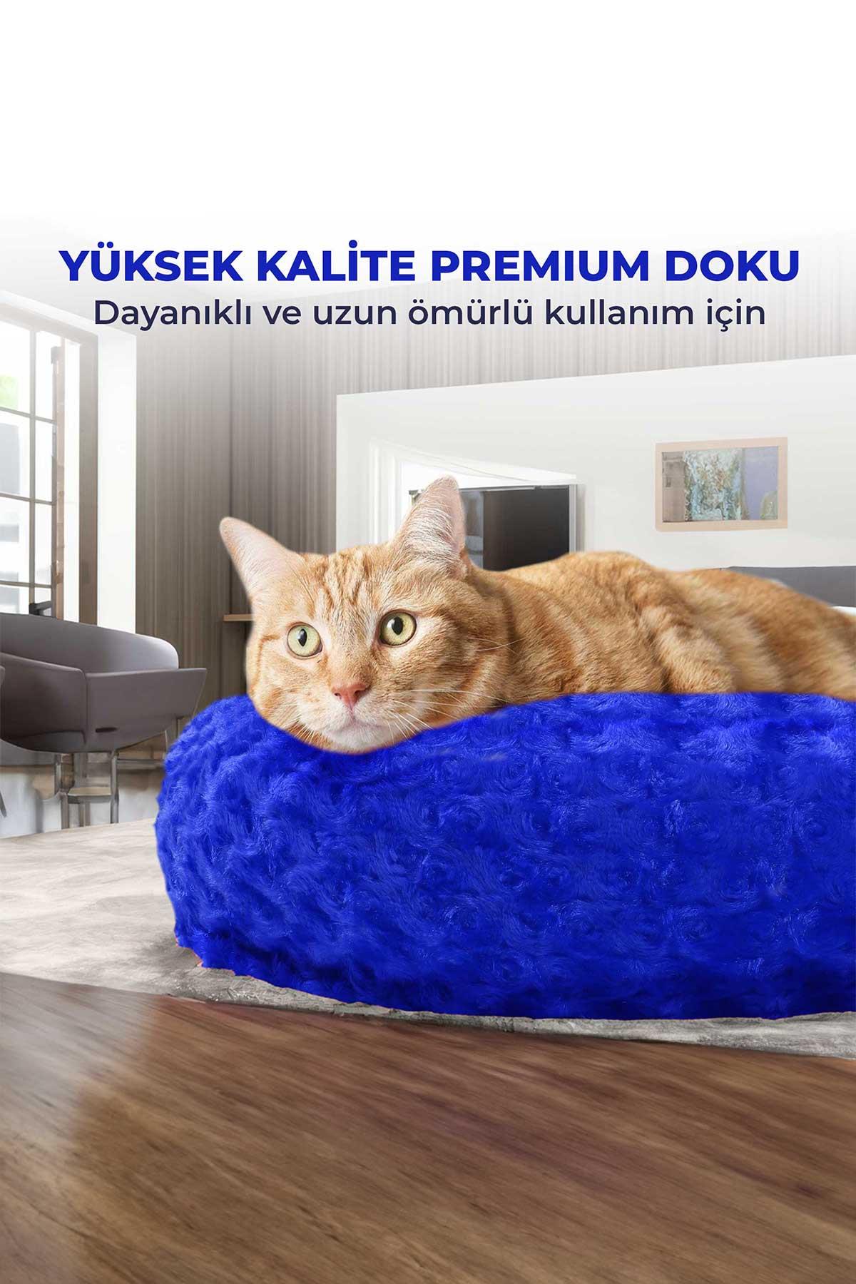 kedi kopek yuvarlak yatak pelus kedi kopek yatagi simit yatak mavi 50x40x12 cm 120278.jpg
