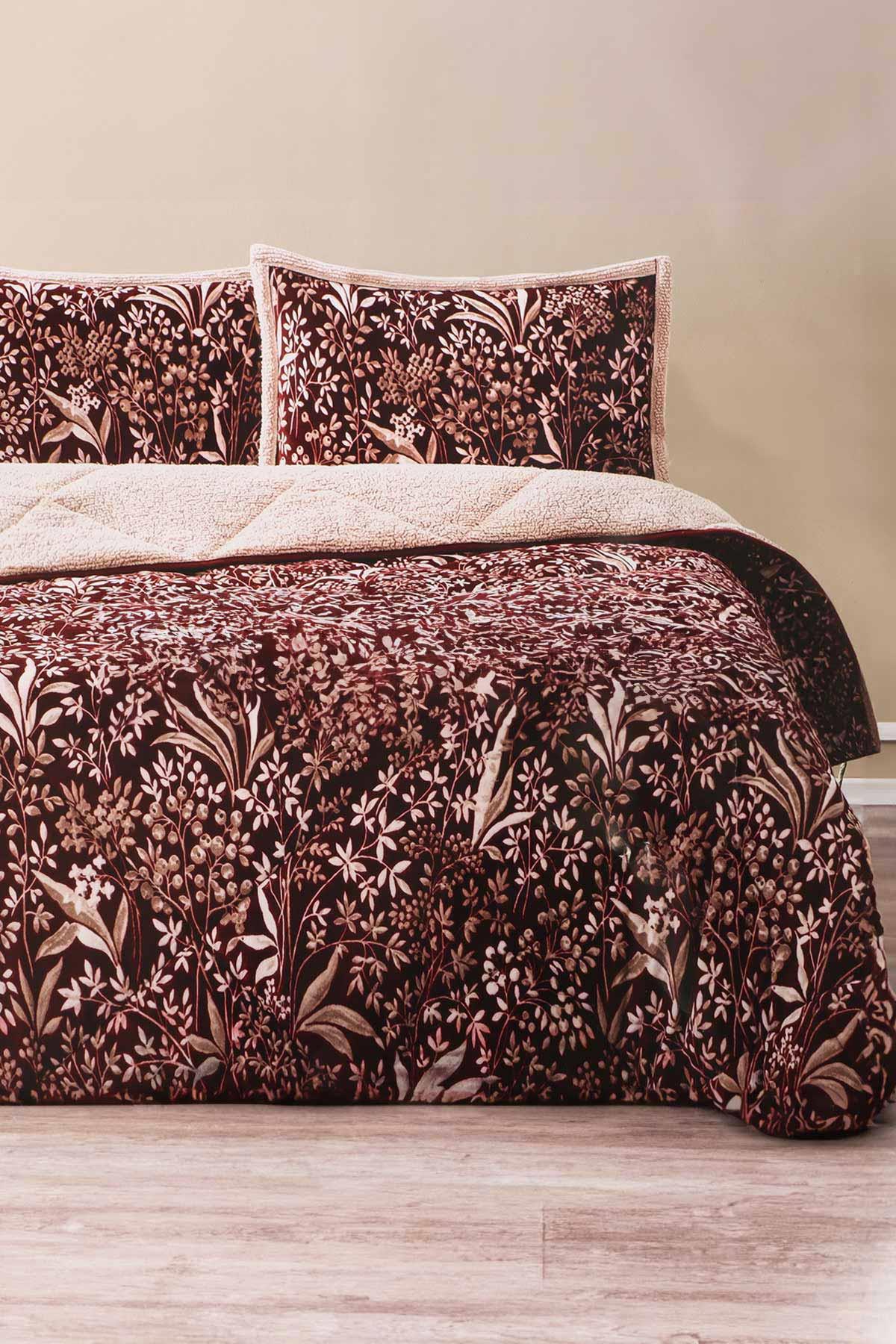 merinos comforter cift kisilik yorgan seti bordo cicekli 220x240 cm 120131.jpg