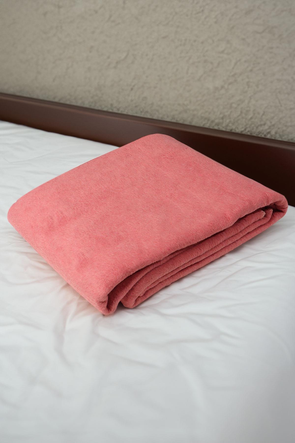 yesilhome tek kisilik pamuk battaniye cift tarafli battaniye pembe krem 120032.jpg