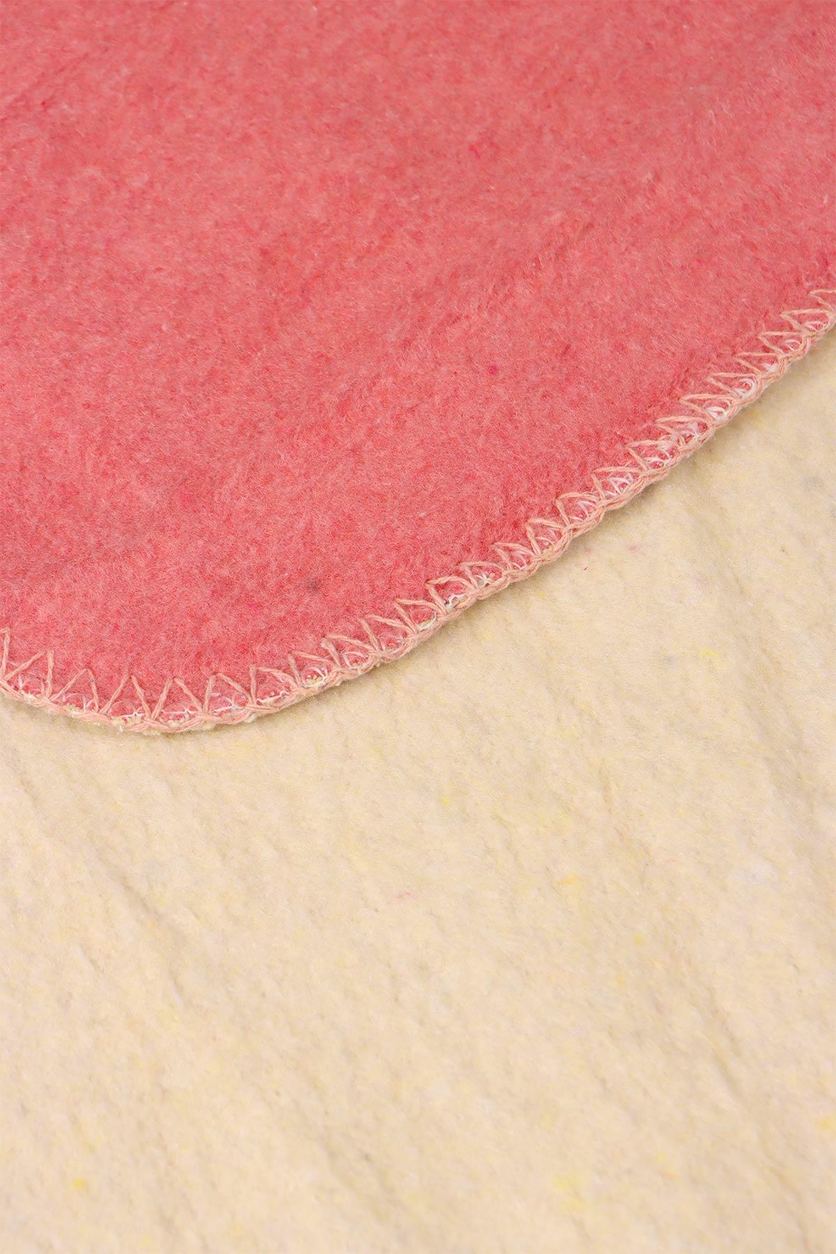 yesilhome tek kisilik pamuk battaniye cift tarafli battaniye pembe krem 120035.jpg